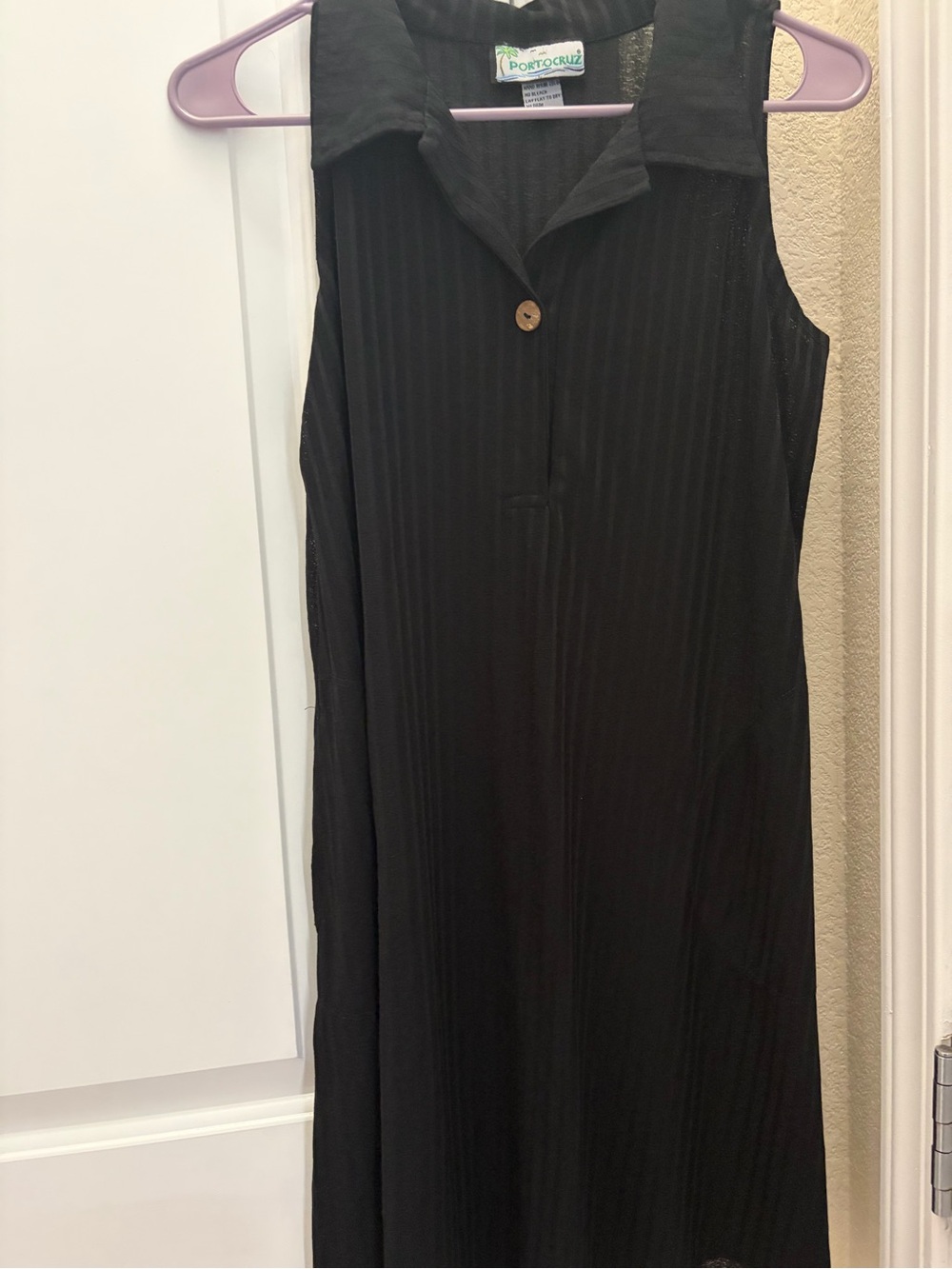 Porto Cruz Sleeveless Black Ribbed Maxi Dress